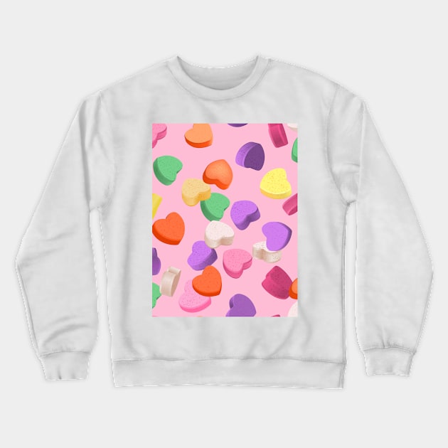 Valentine's Day Candy Hearts Crewneck Sweatshirt by NewburyBoutique